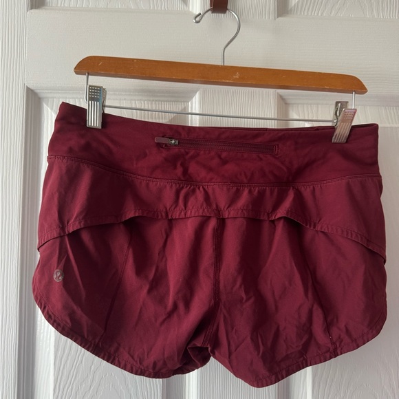 Lululemon Speed Up High-Rise Lined Shorts 
Size: 6  Burgundy Athletic Shorts - Picture 1 of 2